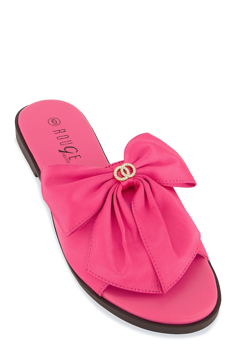 Bow Band Open Toe Slide Sandals