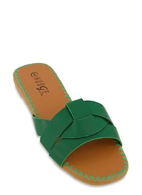 Woven Band Slide Sandals