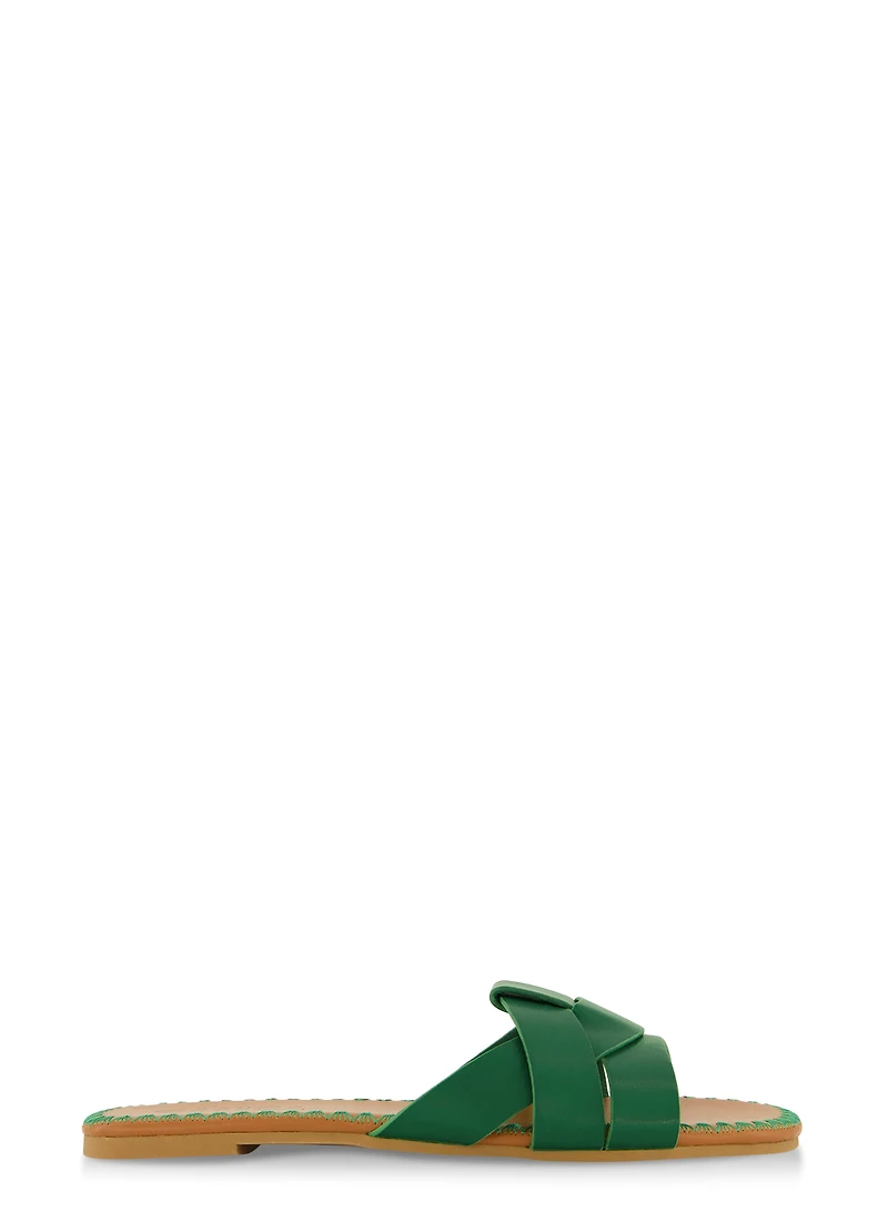 Woven Band Slide Sandals