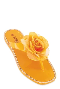 Rose Jelly Thong Slide Sandals