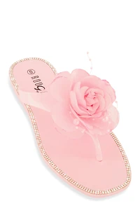 Rose Jelly Thong Slide Sandals