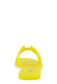 Womens Jelly H Band Slide Sandals, Yellow, Size 9