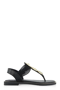 Womens Three Pendant Corded Thong Sandals, 5.5