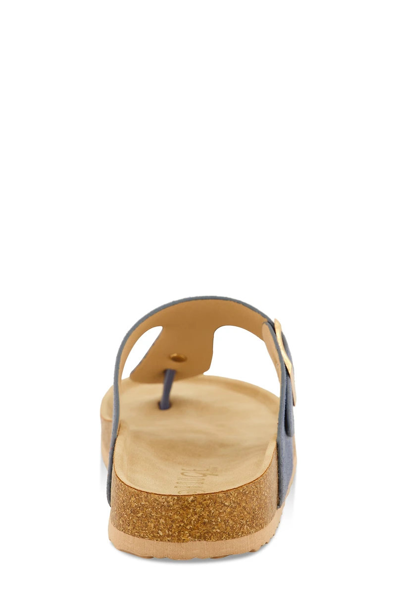 Buckle Detail Thong Footbed Sandals