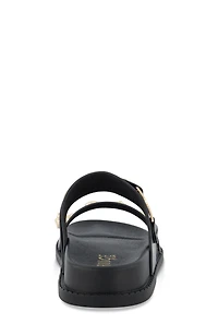 Embellished Double Band Slide Sandals