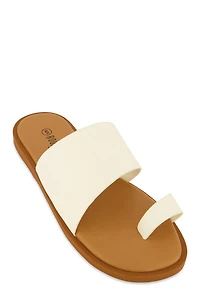 Single Band Toe Loop Slide Sandals