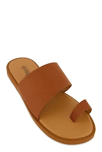 Single Band Toe Loop Slide Sandals