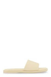 Womens Single Band Slide Sandals, White, Size 9