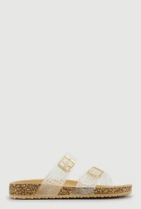 Jelly Toe Loop Buckle Detail Footbed Sandals