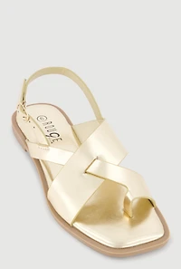 Open Toe Loop Ankle Strap Sandals
