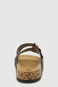 Jelly Double Buckle Band Footbed Sandals