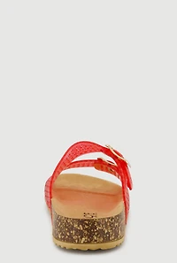 Jelly Double Buckle Band Footbed Sandals