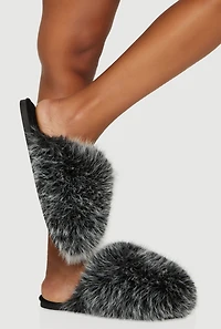 Cozy Faux Fur Closed Toe Slippers