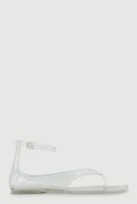 Jelly Buckle Strap Open Toe Thong Sandals