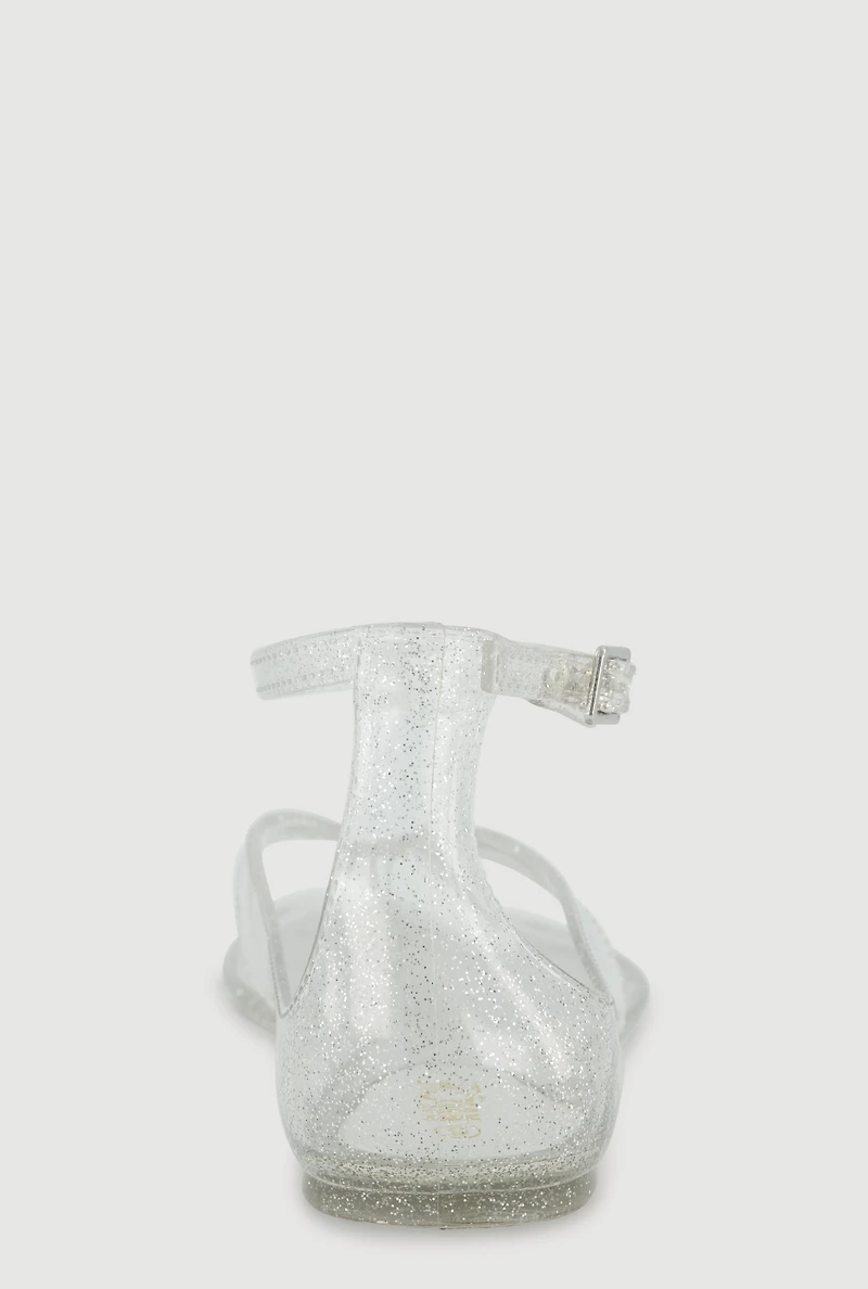 Jelly Buckle Strap Open Toe Thong Sandals