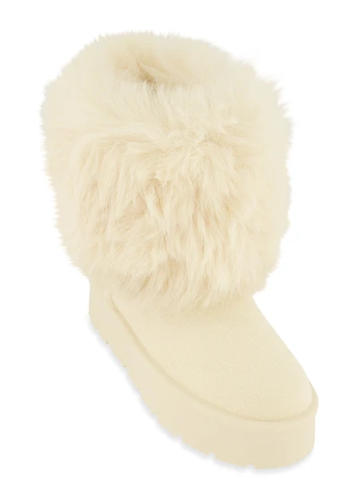 Faux Fur Platform Boots