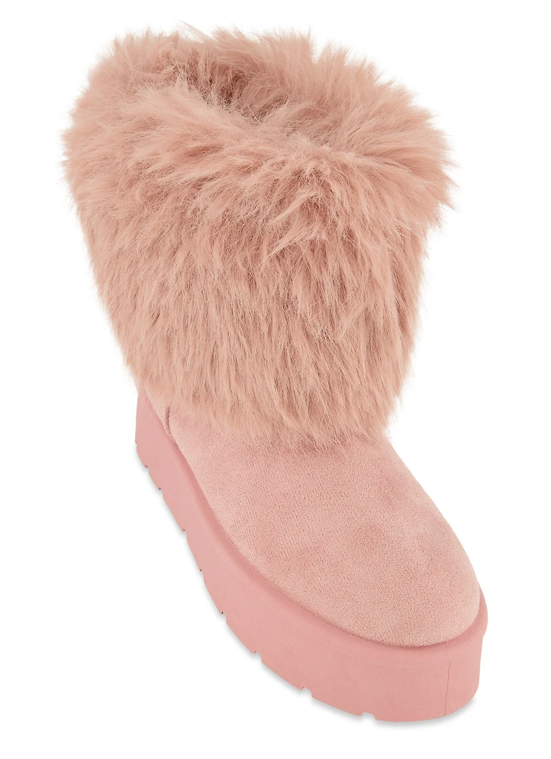 Faux Fur Platform Boots