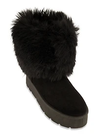 Faux Fur Platform Boots