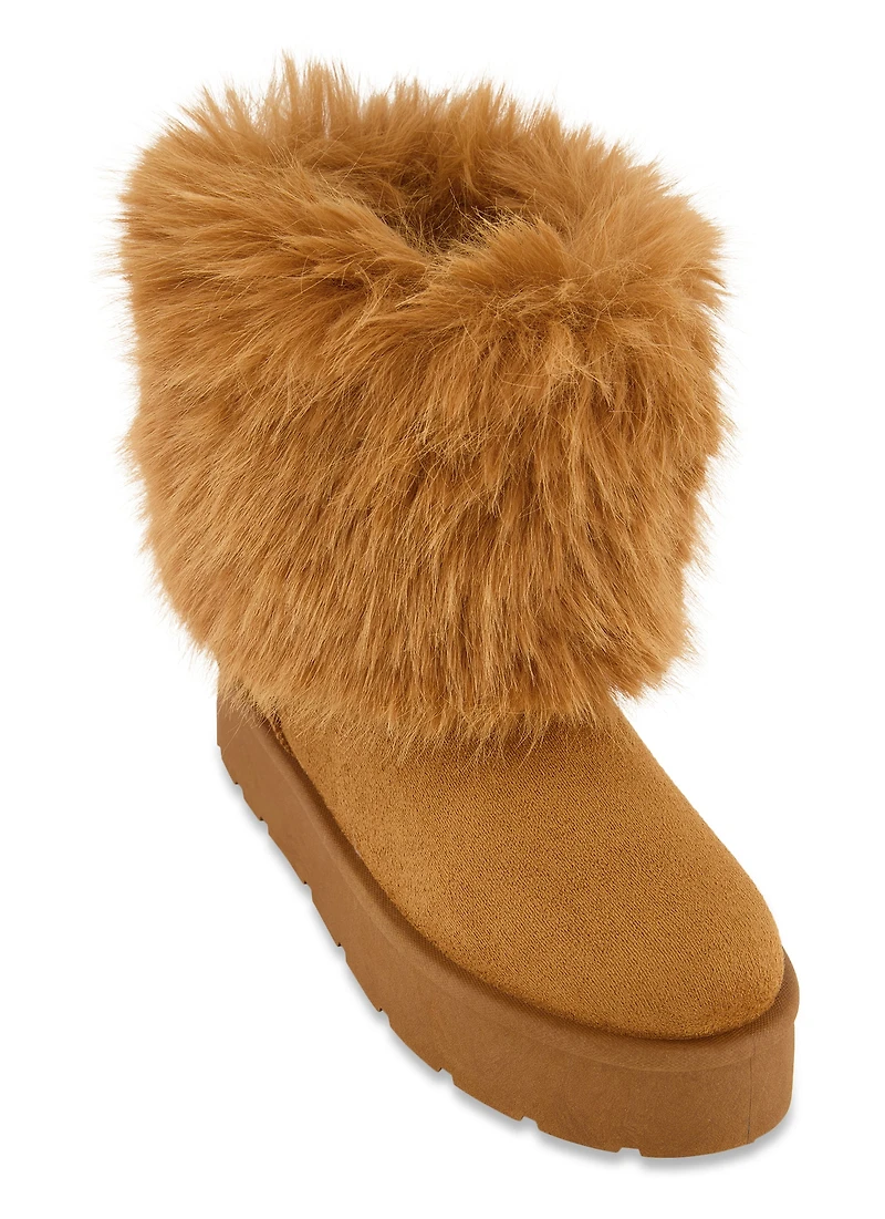 Faux Fur Platform Boots