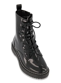 Lace Up Low Platform Combat Boots
