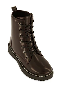 Lace Up Low Platform Combat Boots