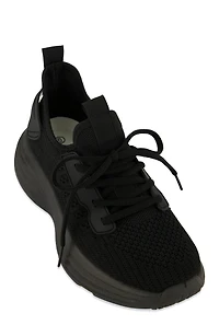 Womens Textured Knit Platform Athletic Sneakers,