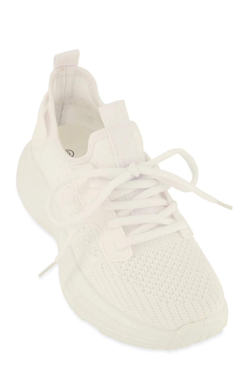 Textured Knit Platform Athletic Sneakers