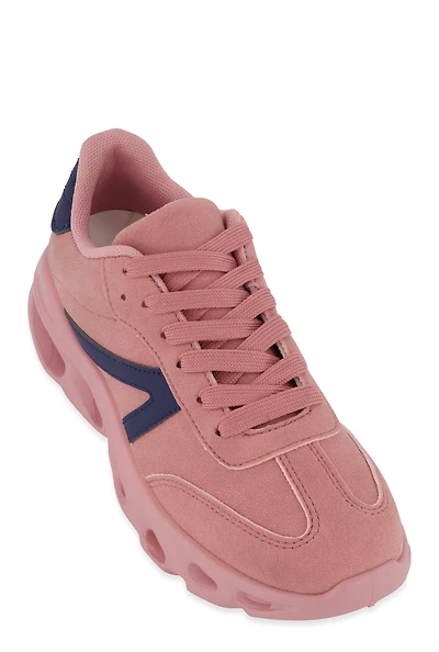 Womens Cut Out Sole Lace Up Sneakers,