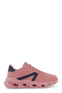 Womens Cut Out Sole Lace Up Sneakers,