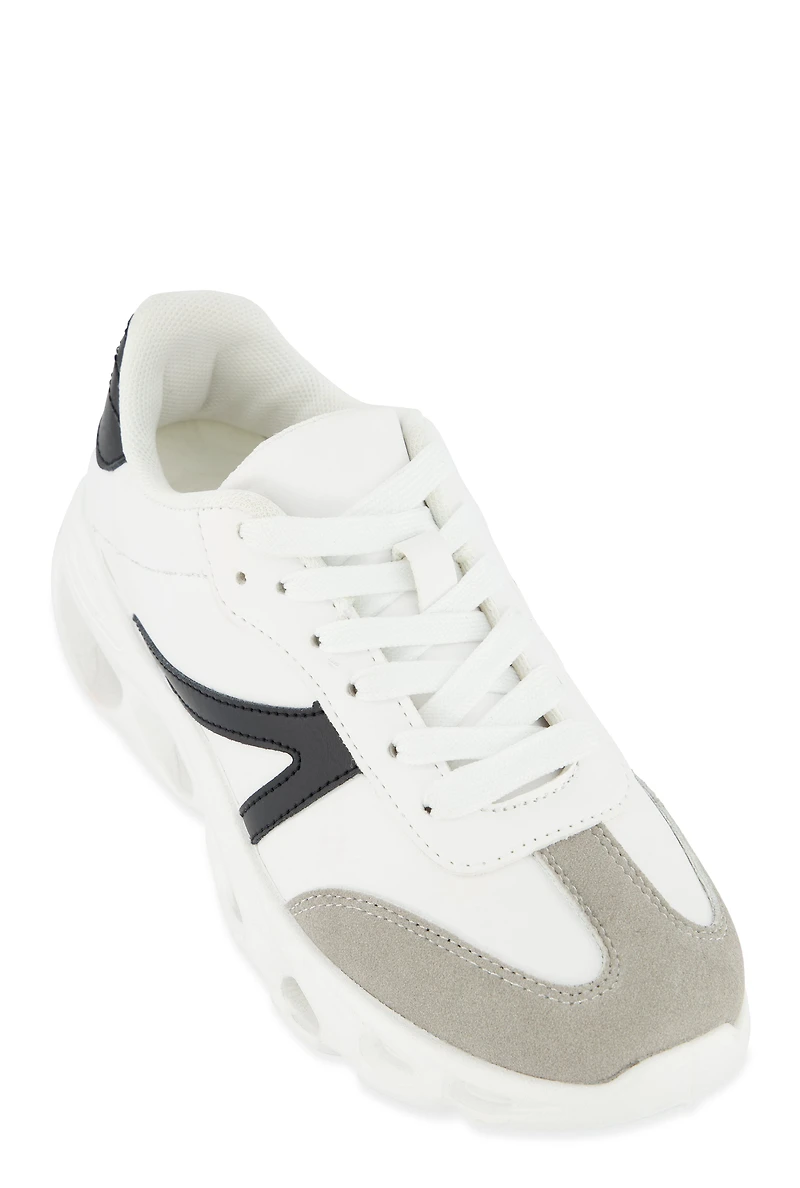 Cut Out Sole Lace Up Sneakers