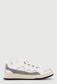 Chevron Color Blocked Lace Up Sneakers