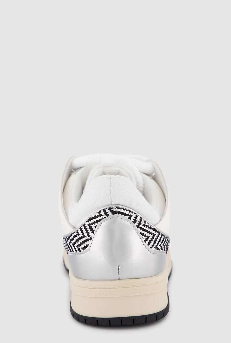 Chevron Color Blocked Lace Up Sneakers