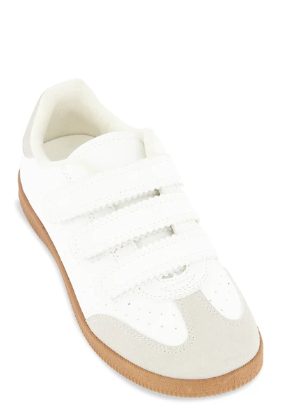 Womens Velcro Strap Sneakers, White, Size 12