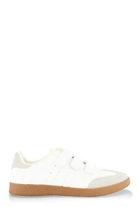 Womens Velcro Strap Sneakers, White, Size 12