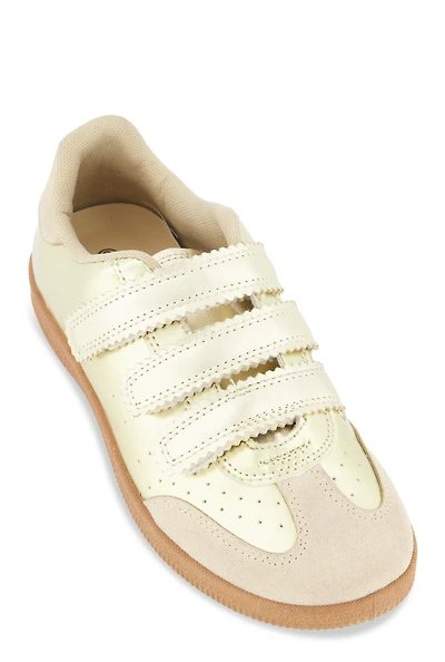 Womens Velcro Strap Sneakers, Gold, Size 10