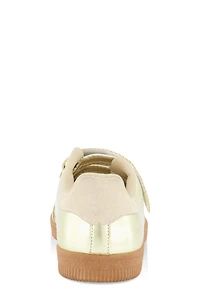 Womens Velcro Strap Sneakers, Gold, Size 12