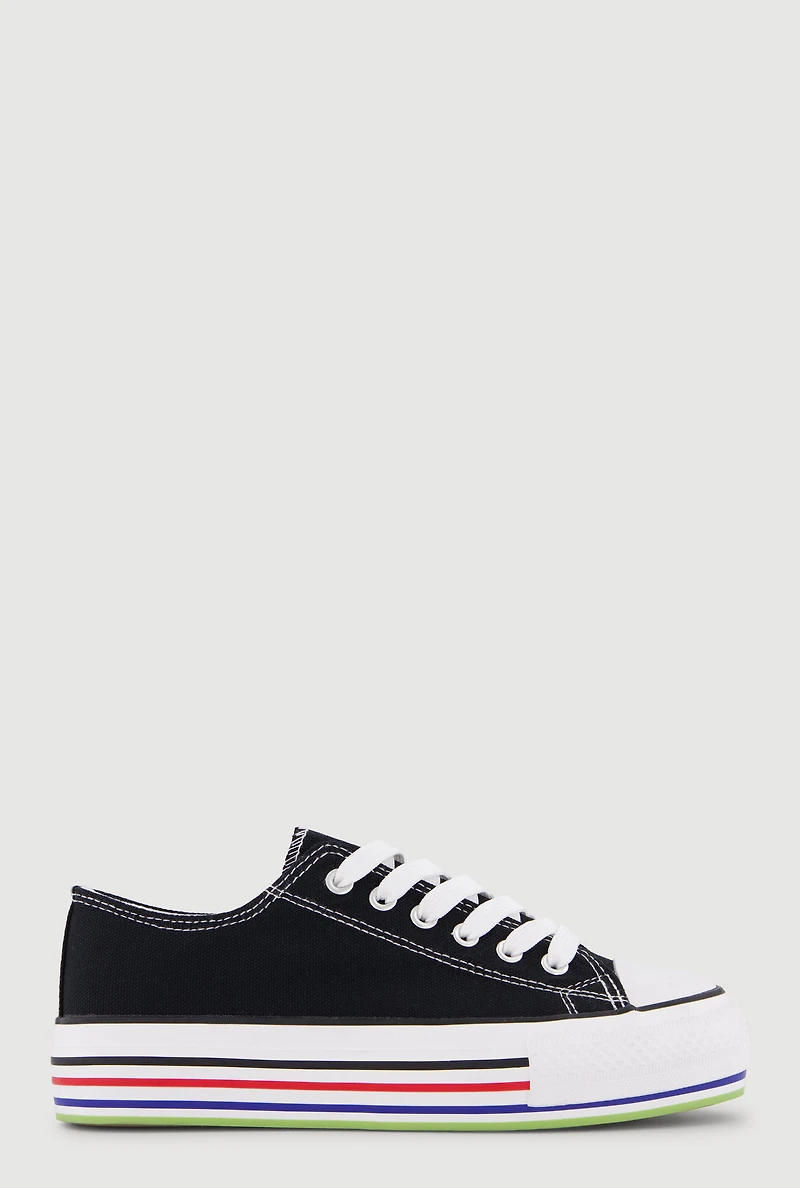 Low Top Lace Up Cap Toe Sneakers