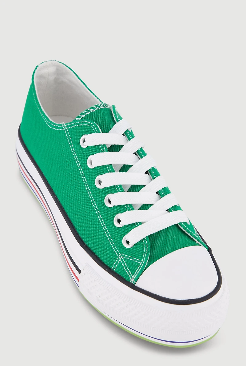 Low Top Lace Up Cap Toe Sneakers