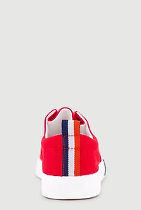 Stripe Detail Canvas Low Top Sneakers
