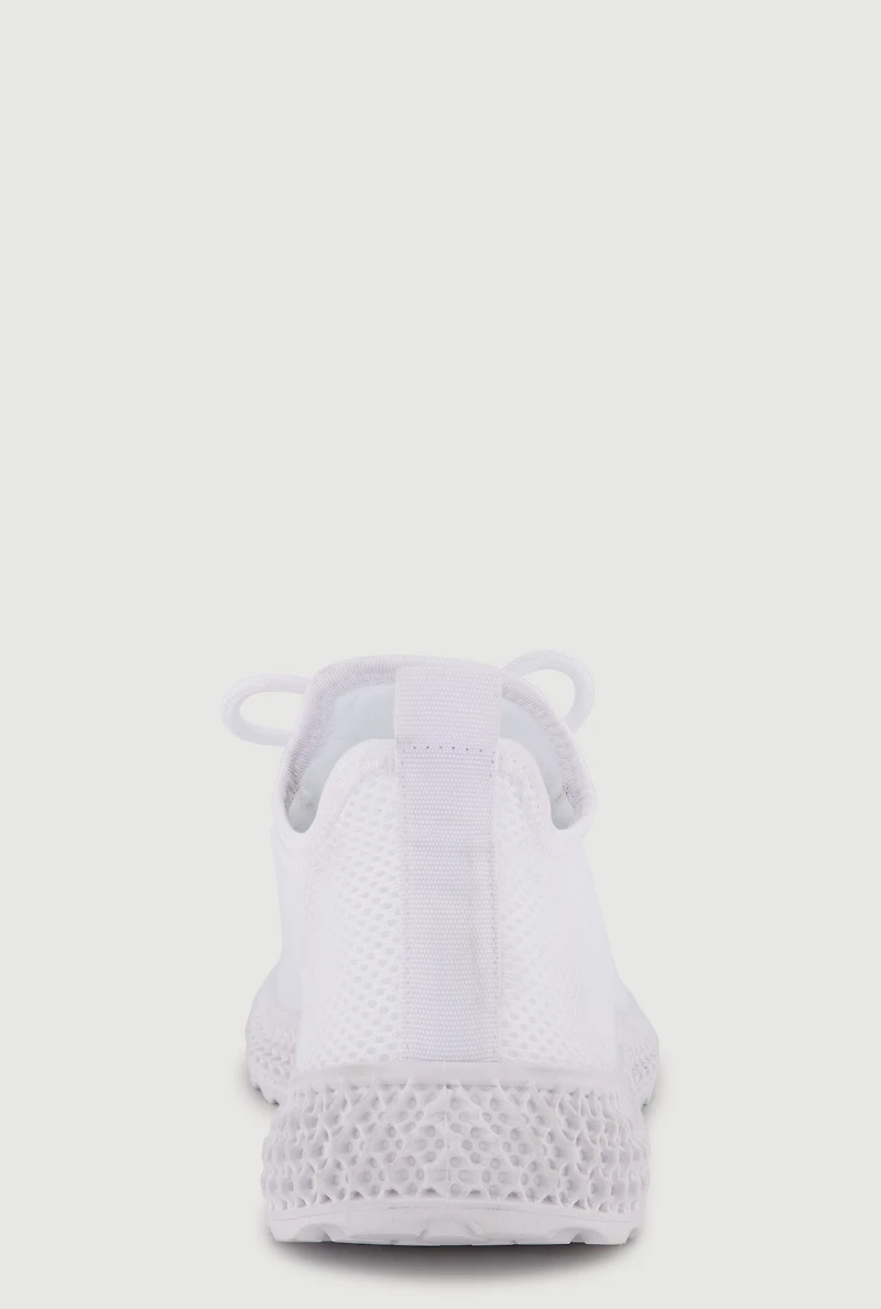 Textured Knit Lace Up Low Top Sneakers