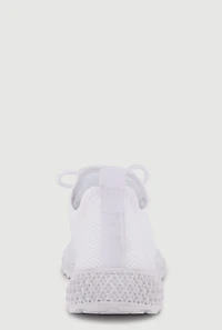 Textured Knit Lace Up Low Top Sneakers