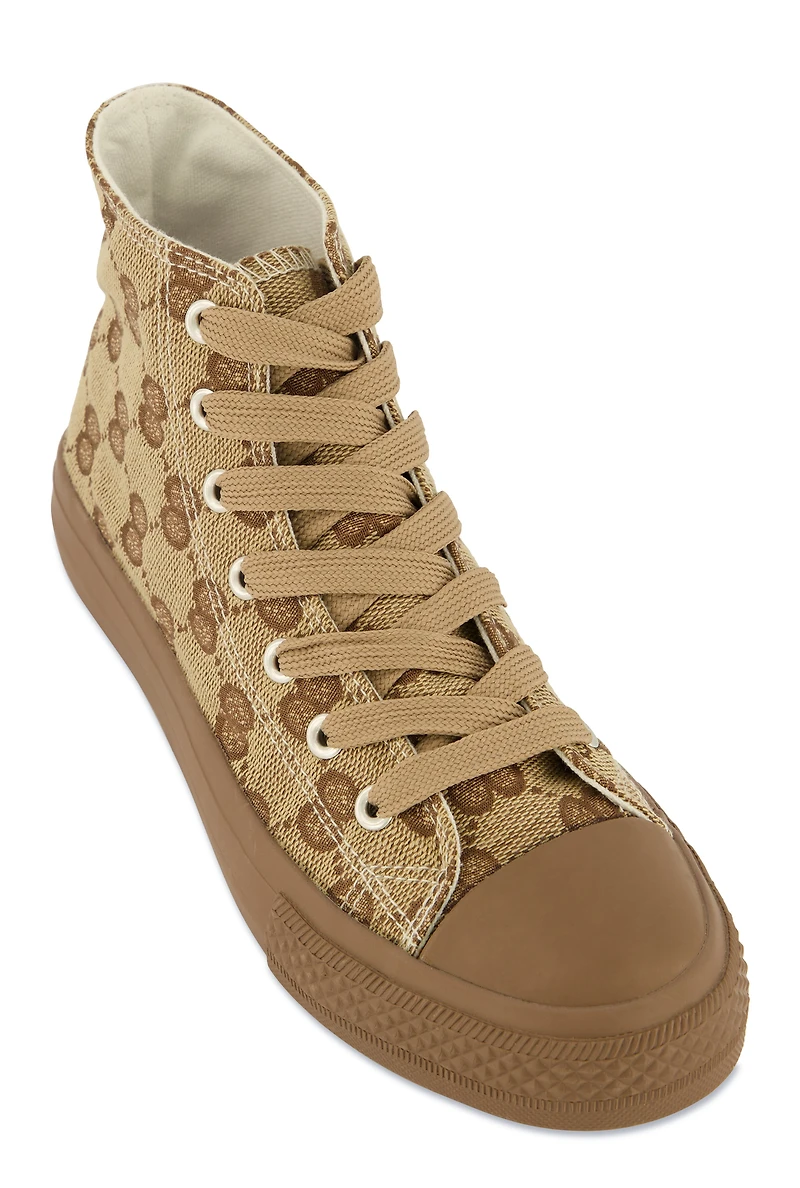 Canvas High Top Lace Up Sneakers