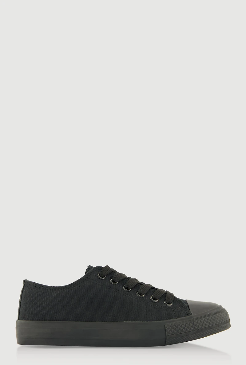 Cap Toe Low Top Lace Up Sneakers