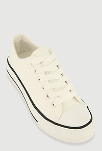 Cap Toe Low Top Lace Up Sneakers