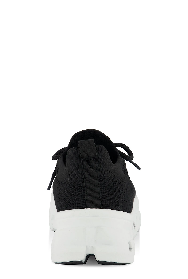 Womens Textured Knit Cut Out Sole Slip On Sneakers, Black, Size 10