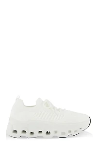 Womens Textured Knit Cut Out Sole Slip On Sneakers, White, Size 8