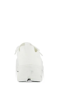 Womens Textured Knit Cut Out Sole Slip On Sneakers, White, Size 8