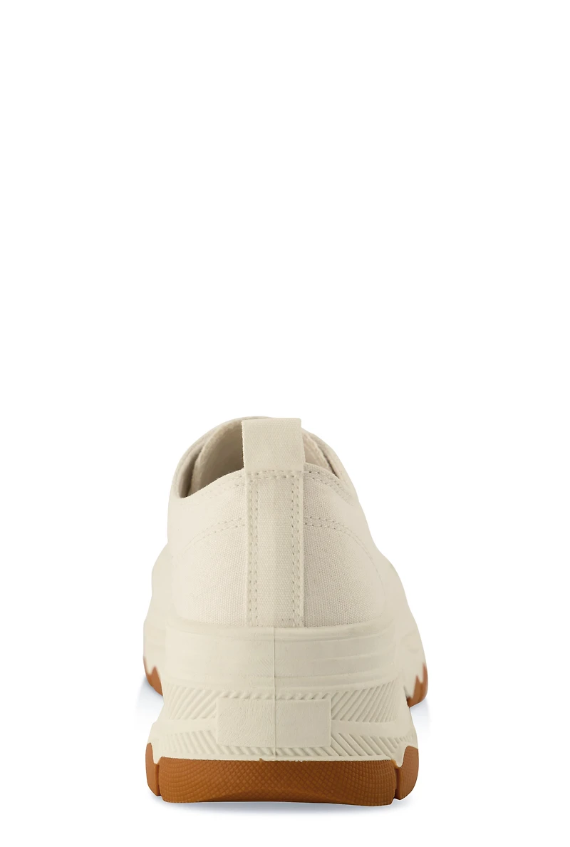 Womens Platform Canvas Sneakers, White, Size 9