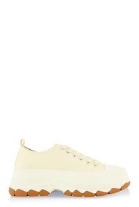 Womens Platform Canvas Sneakers,