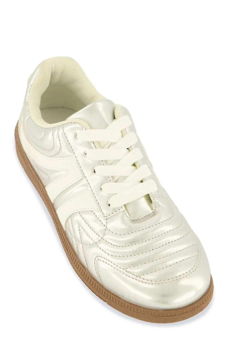 Quilted Lace Up Sneakers